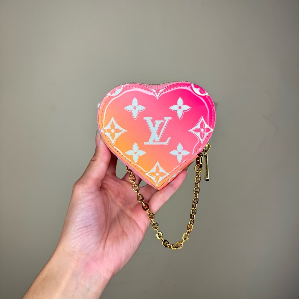 Louis Vuitton Heart Mini in Pink-Orange Gradient with Gold Chain